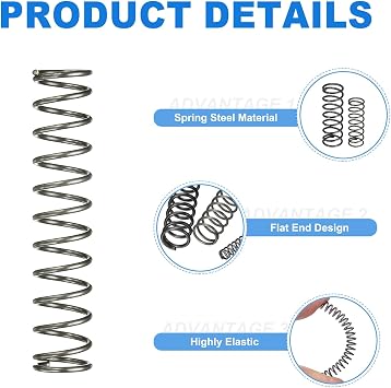 sourcing map 10Pcs Compression Spring, 10mm OD, 1mm Wire Size, 50mm Free Length, Spring Steel Construction Extended Mechanical Compression Springs for Shop and Home Repairs, Silver Tone
