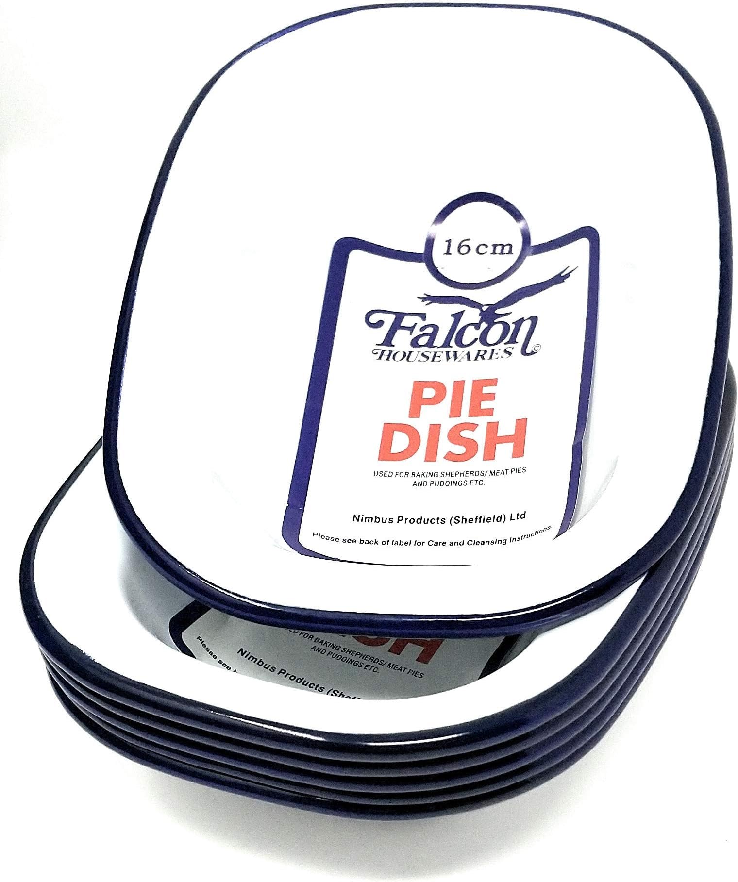 6 X Falcon Housewares 16cm Oblong Pie Dish - Enamel