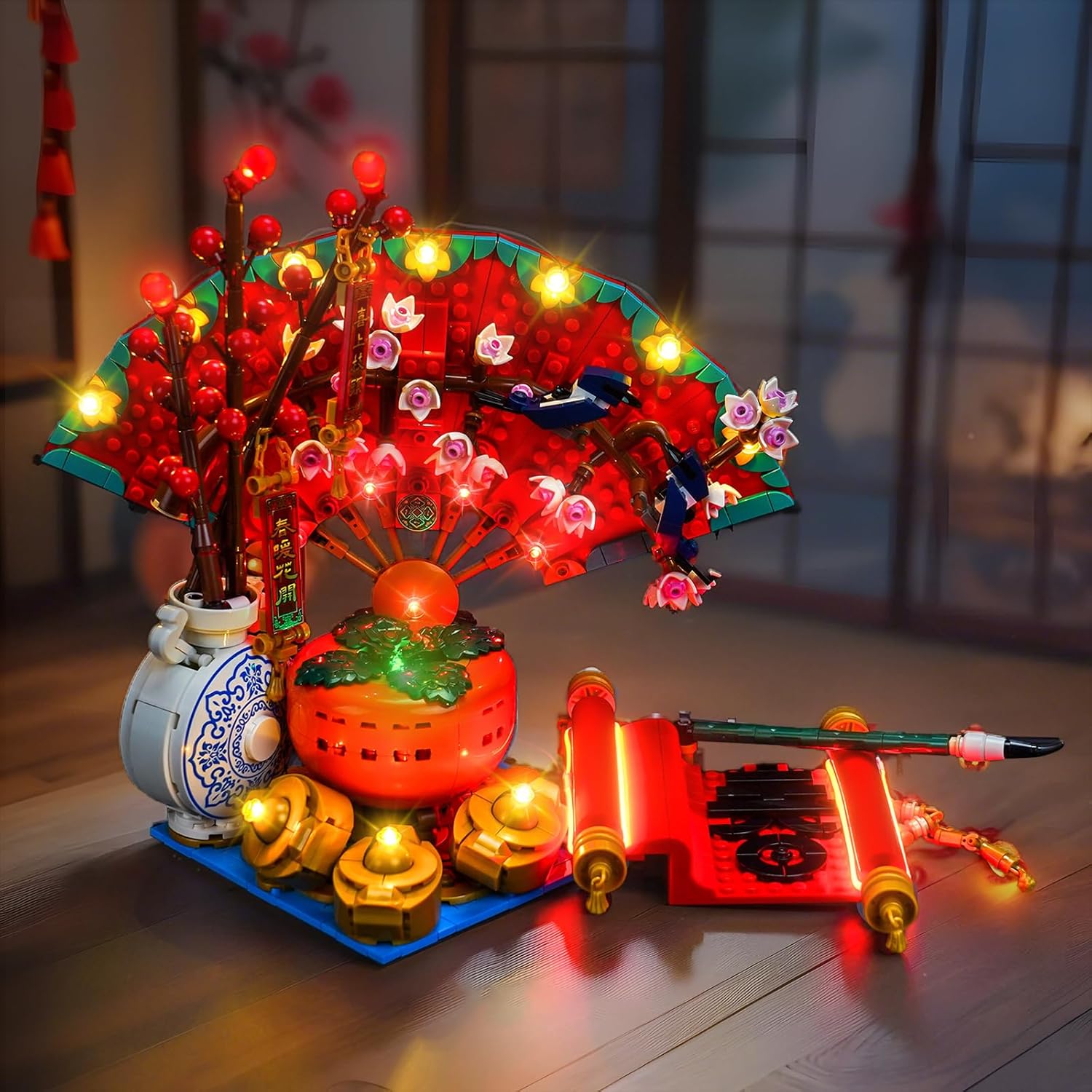 BrickBling LED Light Kit Compatible with Lego Spring Festival Good Fortune, Creative Lighting Compatible with Lego 80117 Lunar New Year (Not Included The Model) (Classic Version Light)