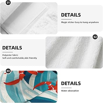 Hanging Hand Towel Soft Absorbent Bath Towel Kitchen Dish Towels with Hanging Loop Fast Drying Tie Towels for Bathroom Kitchen Home Decor Crab with Glasses