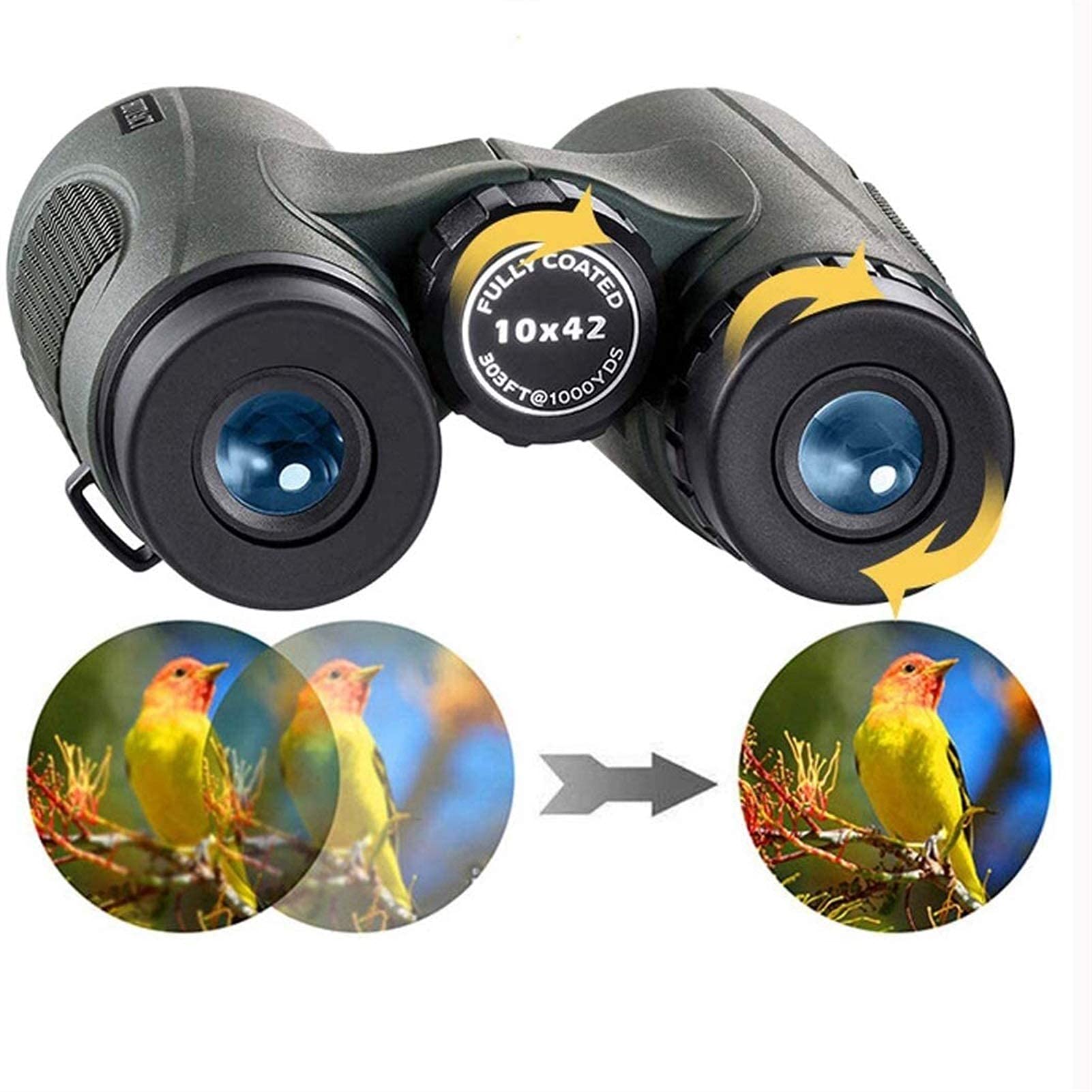 Lornetka 10x42, z dużym okularem BAK-4 Prism FMC i dużym okularem 19 mm, z adapterem do smartfona