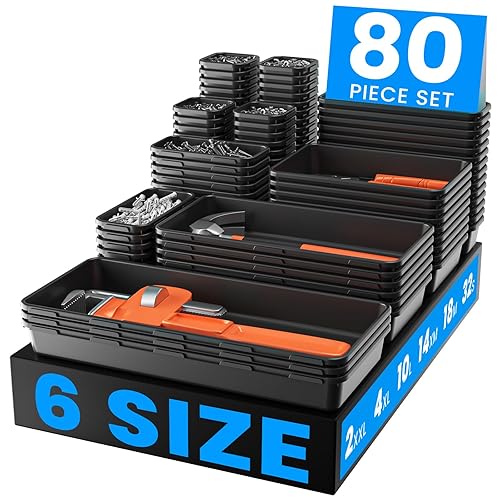 【Upgraded to 6 Size】A-LUGEI Tool Box Organizer,【Fits 100+ Tools】 Black