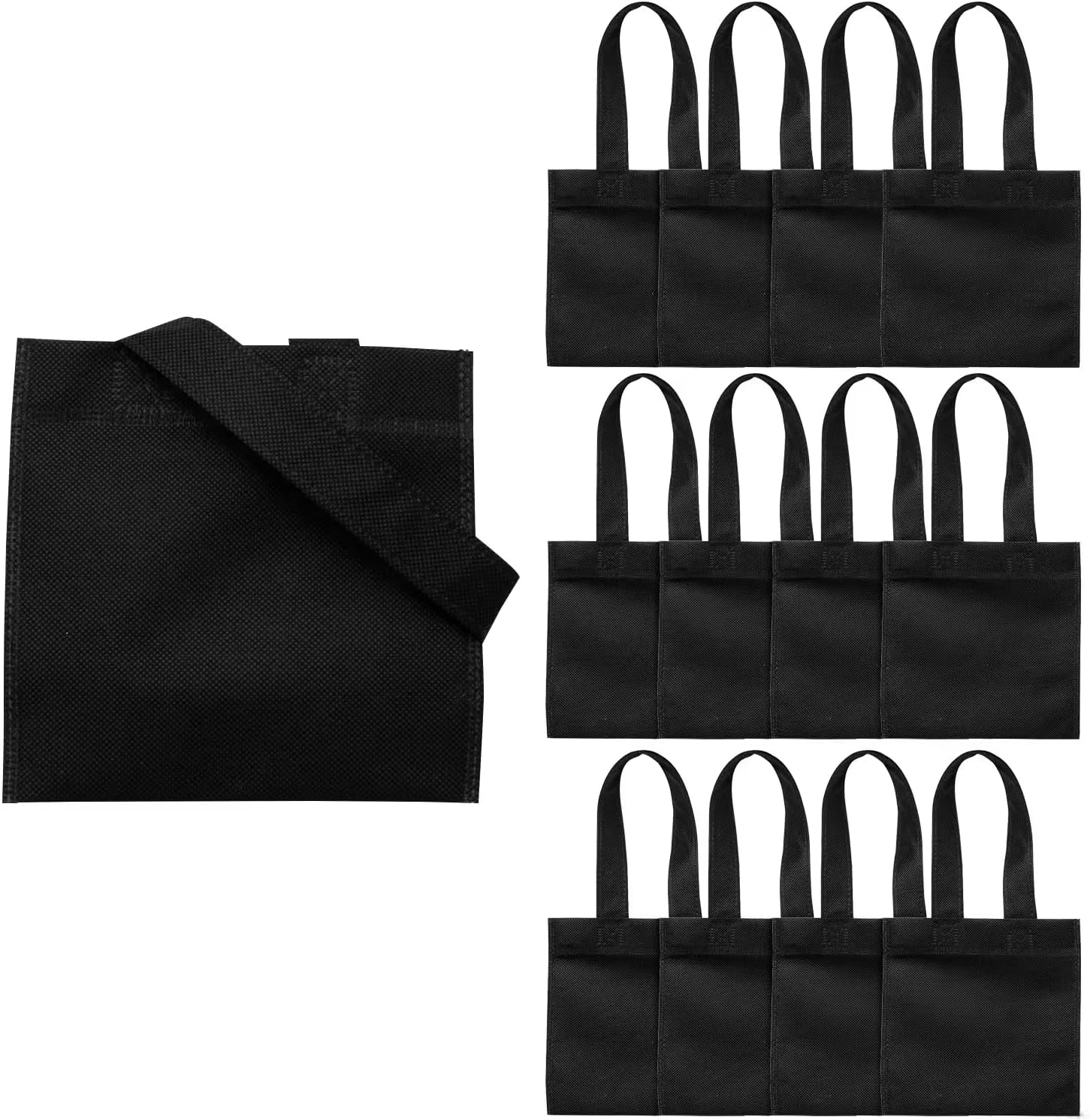 Mini bolsas tote negras 6 x 6 pulgadas - 12 piezas miniatura 6