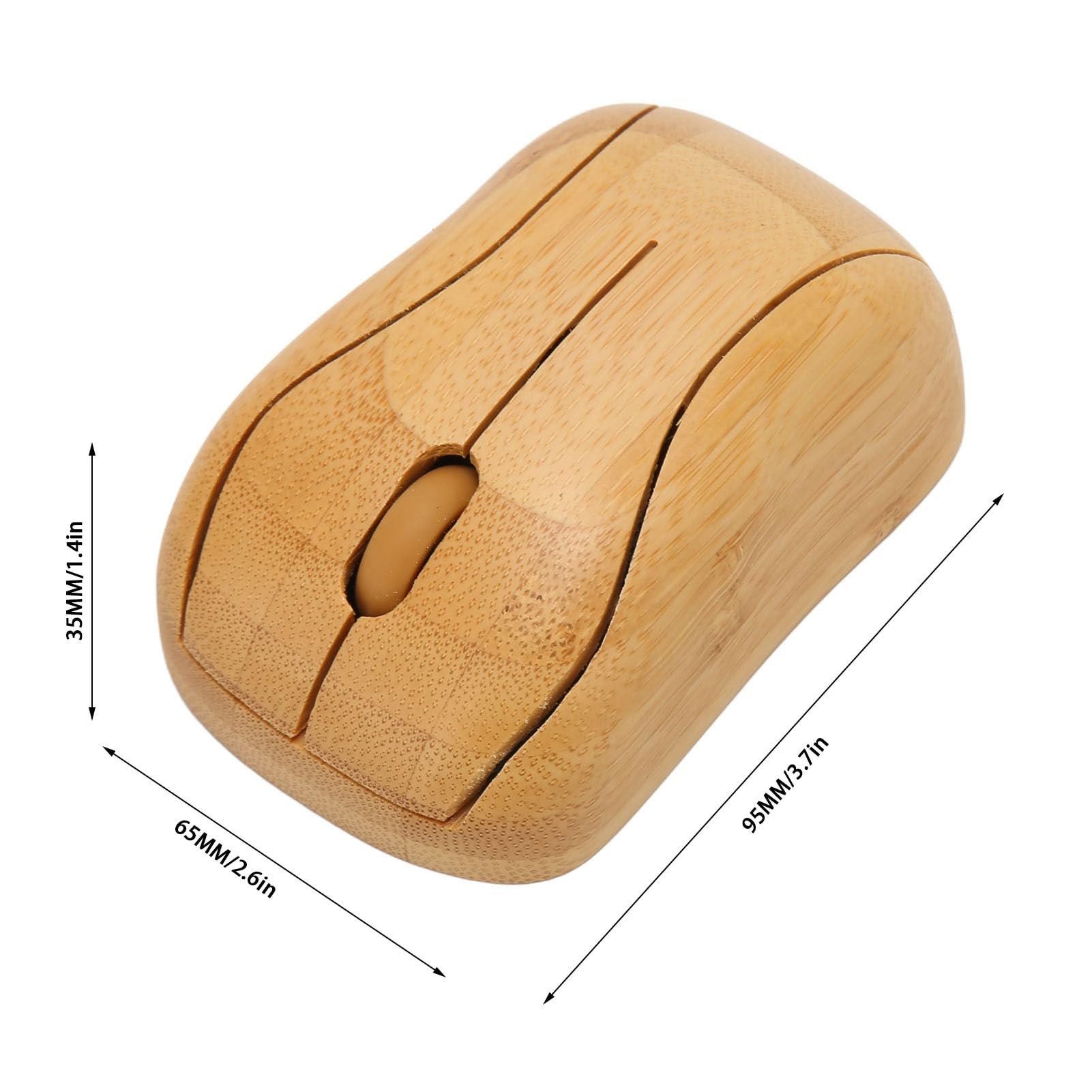 Ratón Inalámbrico de Madera de bambú Creativo, Ratón Práctico para Computadora Portátil de Oficina de Negocios, 3 Niveles de dpi de Ajuste, 800-1200-1600 dpi, para Trabajo,