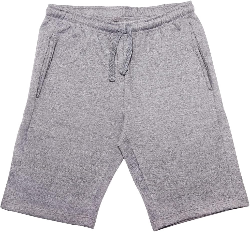 JMR Men's Cotton Lounge Fleece Shorts with Side Pockets, Elastic Waist Bands, and Drawstring Closure