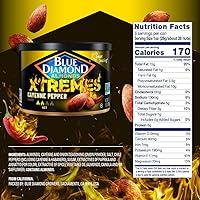 Vista 2 de Blue Diamond Almonds XTREMES, una (1) pimienta fantasma, Carolina Reaper, pimienta de cayena. One - I AM CAPABLE MAGNET. Nueces saborizadas, latas