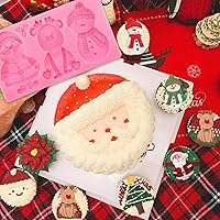 Vista 5 de Moldes de Silicona Grandes de Navidad 3D Molde de Papá Noel Moldes de Muñeco de Nieve Moldes de Reno Molde de Fondant Moldes para Galletas Chocolate