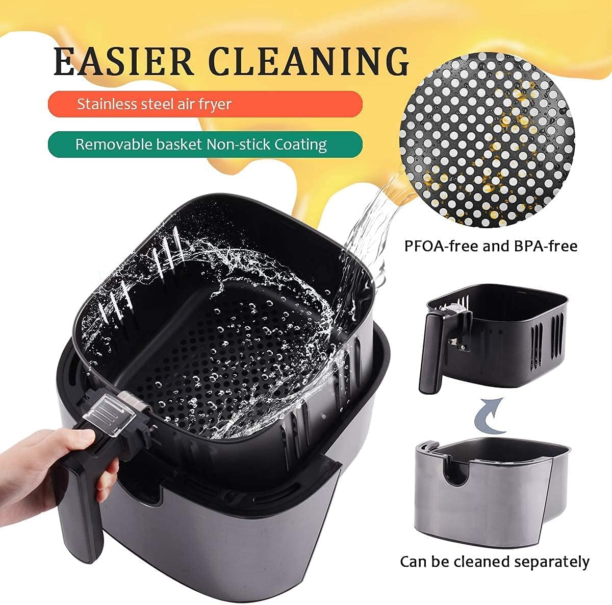 Hоttеѕt Sаlеѕ Besile Air Fryer 5.8 Quart Large Capacity 3-5 People Use,Oilless Cooking,Digital Touchscreen, Rotary knob,Large Non-Stick Fryer Basket, Easy to Clean,Black,100 Recipes Blасk Frіdау - 60% оƒƒ Besile Air Fryer 5.8 Quart Large Capacity 3-5 People Use,Oilless Cooking,Digital Touchscreen, Rotary knob,Large Non-Stick Fryer Basket, Easy to Clean,Black,100 Recipes