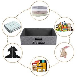 Geyecete 2 Pack Large dog toy basket dog toy bin Foldable Fabric Trapezoid Organizer Boxes with Handle Can be Personalized for Dog Toy pet toy basket
