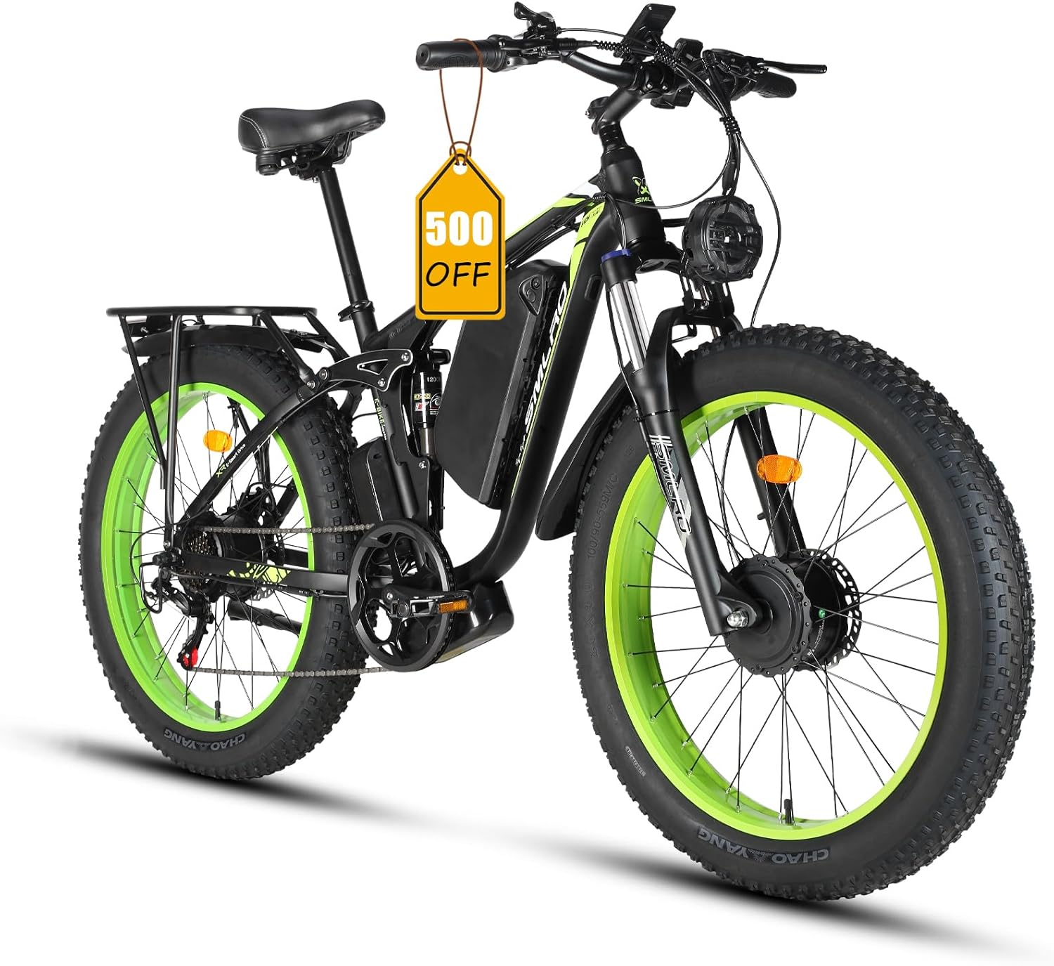 Finder 26-V3 Electric Bike for Adults with 5000W Dual Motor, 26" Fat Tire Shimano 7 Speed 20 MPH Commuter MTB, 60V 25AH Removable Battery, Full Suspension