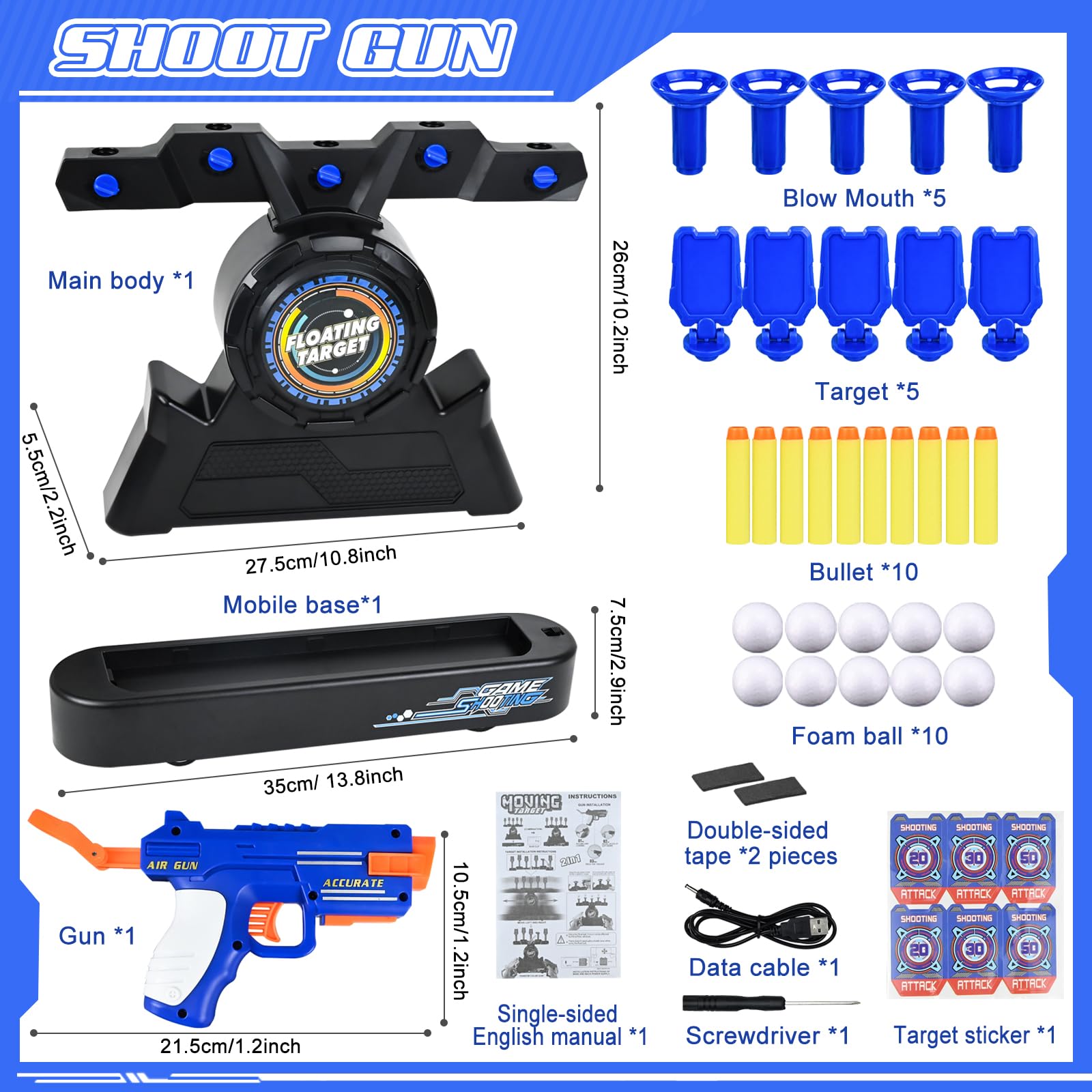 Cible Numérique Pour Nerf Gun Shooting Target Pour Les Enfants Cible De Score électrique Cadeaux D'anniversaire Le Jour De Noël Pour 5 6 7 8 9 10 Ans Garçon Filles | FR