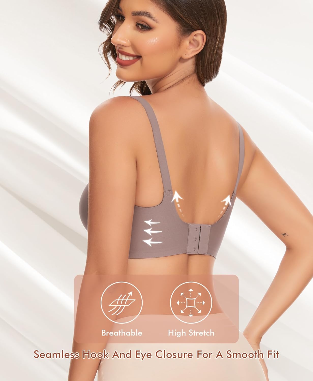 Women No Underwire Comfort V Neck Wireless Seamless Bra - Image 3