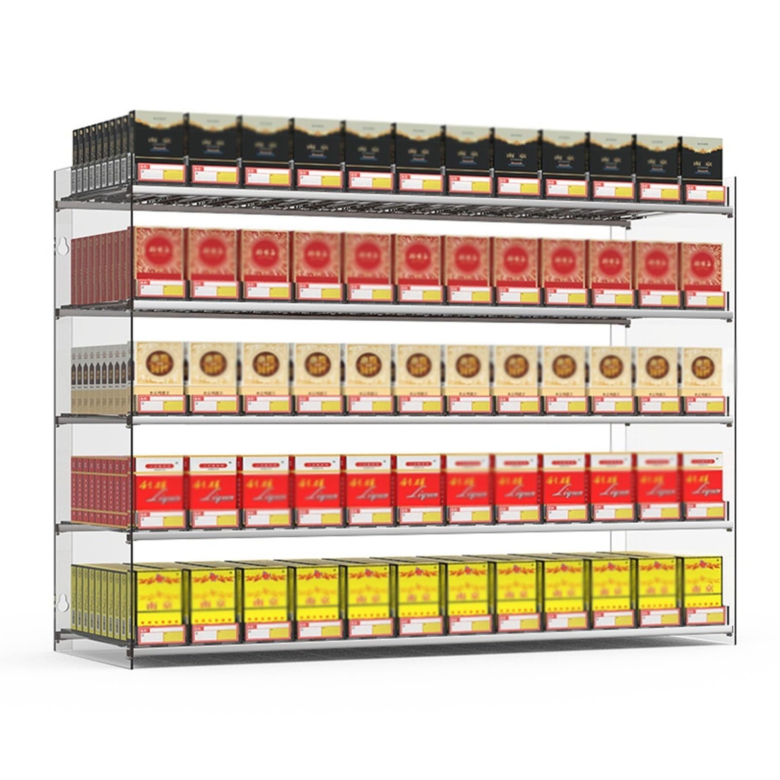 Expositor de cigarrillos automático de acrílico transparente para tiendas de 56,5 x 29 cm