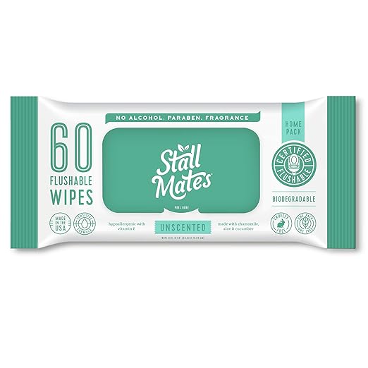 Stall Mates 60Wipe Home Pack Flushable and Hypoallergenic