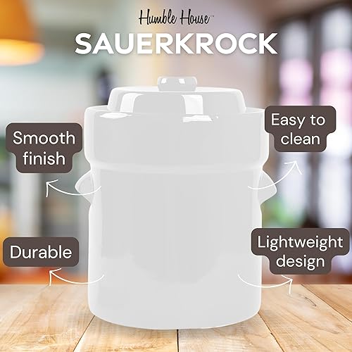 Miniatura 2 de Humble House "Sauerkrock" Fermentación Crock con pesas esmaltadas  tradicional estilo alemán sellado al agua diseño para fermentación Sauerkaut,