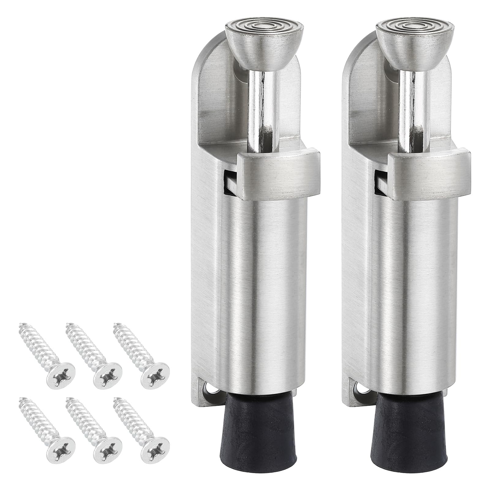 TA-VIGOR 2pcs 114mm/4.49" Spring Loaded Kickdown Door Stopper with Non-Slip Rubber Foot