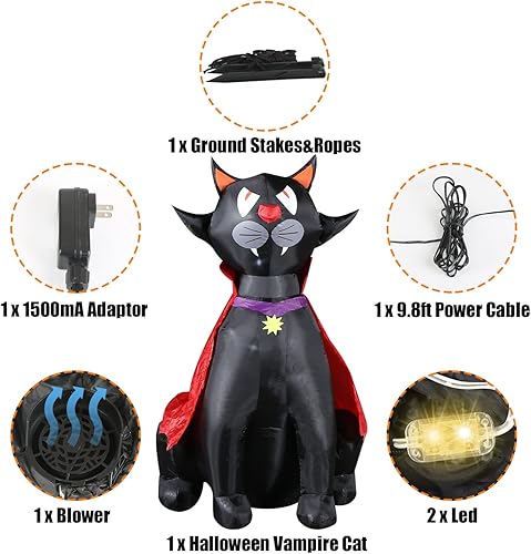 Miniatura 3 de LAZYLAND Decoraciones inflables para exteriores de 5 pies, con luces LED integradas para patio, jardín, interior, césped, decoración de fiesta de