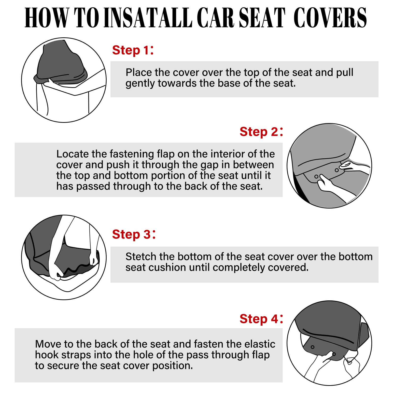 Fiada 15 Pcs Car Seat Covers Full Set Car Accessories Set Steering Wheel Cover Armrest Handbrake Gear Shift Knob Covers Headrest Cover Pads for Cars (American Flag, Eagles)