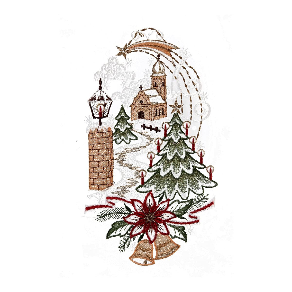 Plauener Stickerei Fensterbild Spitze – Weihnachtsdeko Sternschnuppe Mit Saugnapf