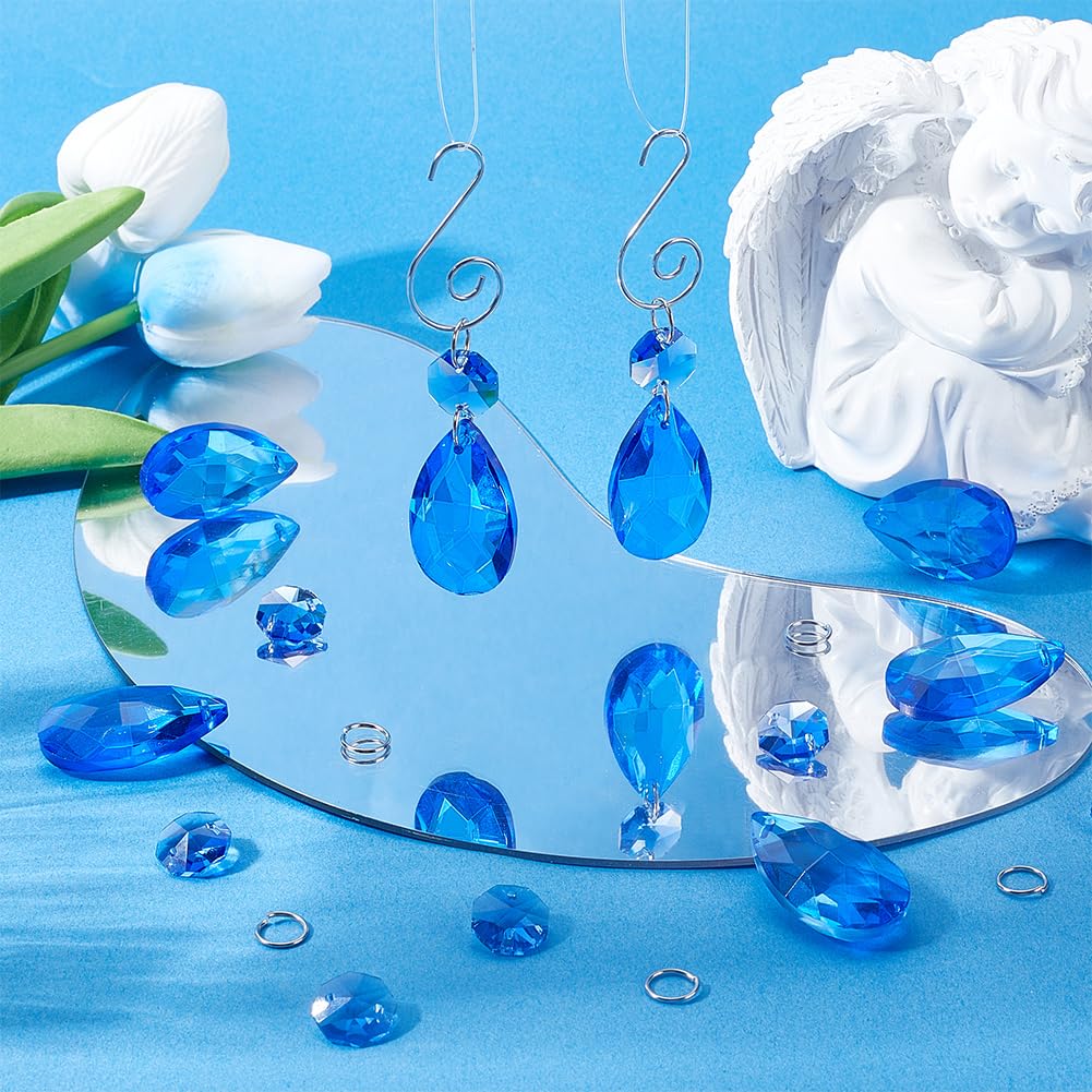 KANPURA 25 pezzi 38 mm AB cristallo ghiacciolo lampadario prismi arcobaleno Sun Catchers con cristalli pendenti pendenti pendenti con perline ottagonali in vetro parti di ricambio
