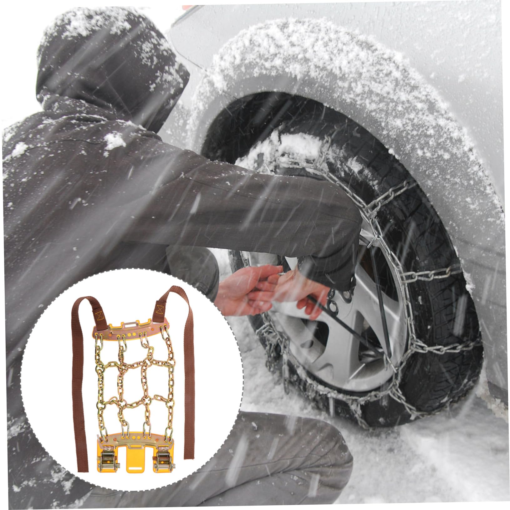 Sosoport Catene Da Neve Riutilizzabili Per Auto e Suv Catene Di Trazione in Acciaio Al Manganese Per Pneumatici Per Condizioni Nevose e Fangose