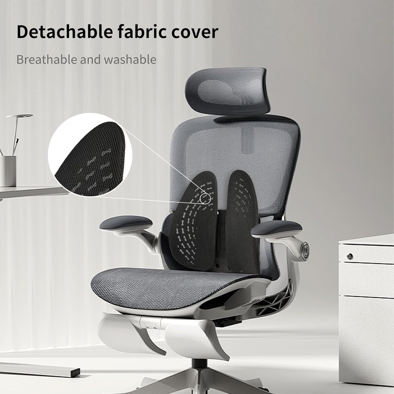 Lumbar Support Pillow for Chairs - Ergonomic Back Cushion for Office, Car & Gaming with Adjustable Straps for Lower Back Pain Relief & Better Posture