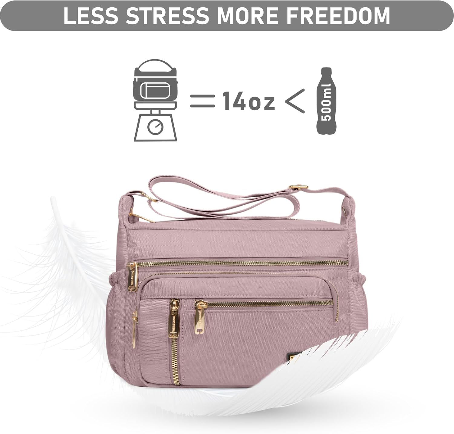 NPBAG Crossbody Bag for Women, Shoulder Purse Handbag Messenger Bag, Trendy Pocketbooks, Waterproof and Multi-Pockets - Image 5