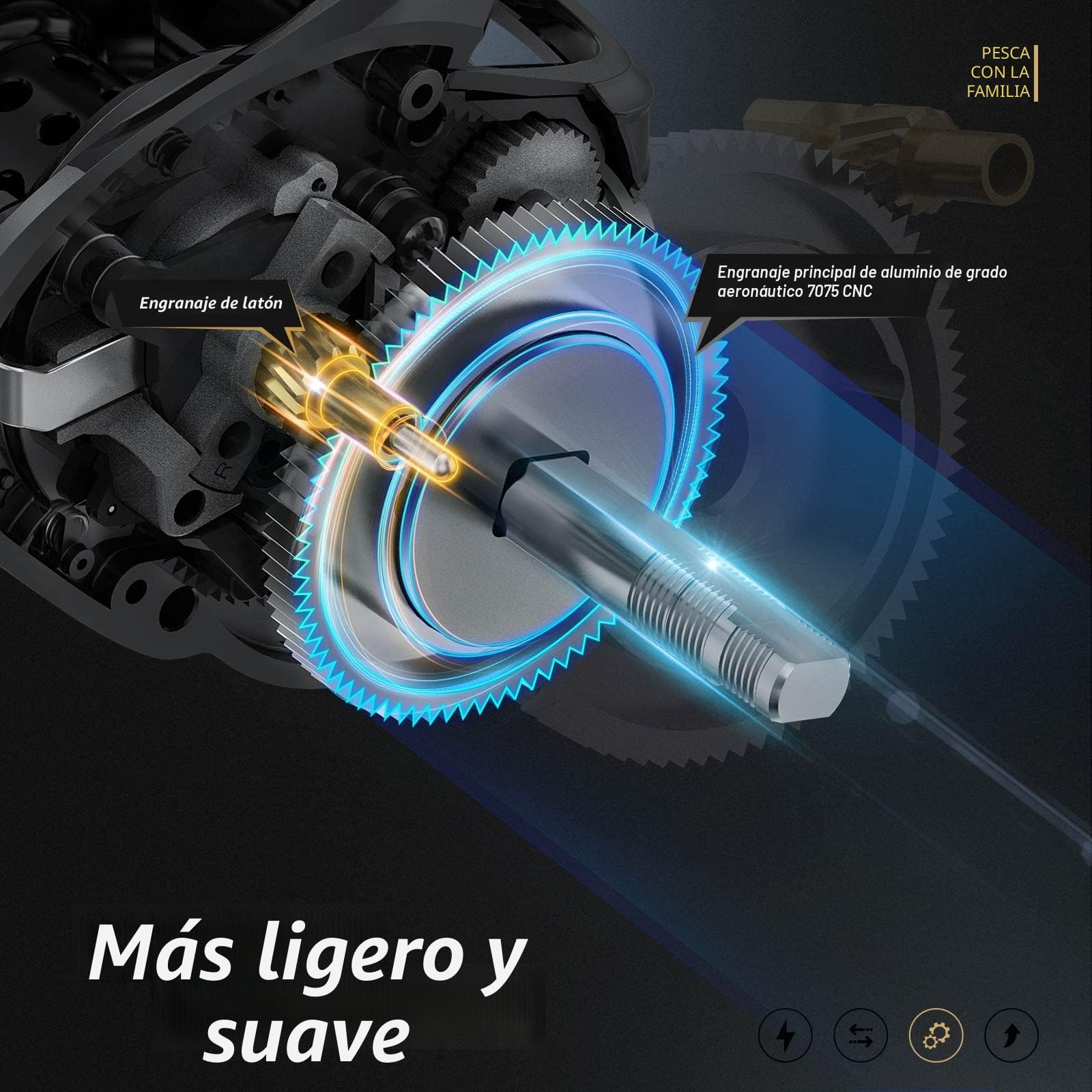 Piscifun Torrent II - Carrete de Pesca de Cebo de Fibra de Carbono de 20 Libras, relación de Engranaje 6.6:1/8.1:1 y Sistema de frenado magnético, Carrete de fundición de Perfil bajo, zurdo/Derecho