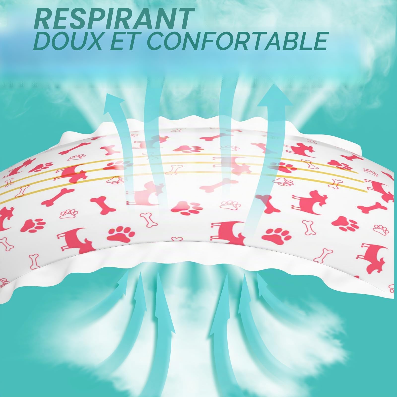 Pet Soft Couche Chien et Chats Femelle, Super absorbantes, Couches jetables pour Chats Femelle avec indicateur d'humidité (XS-20 pièces)