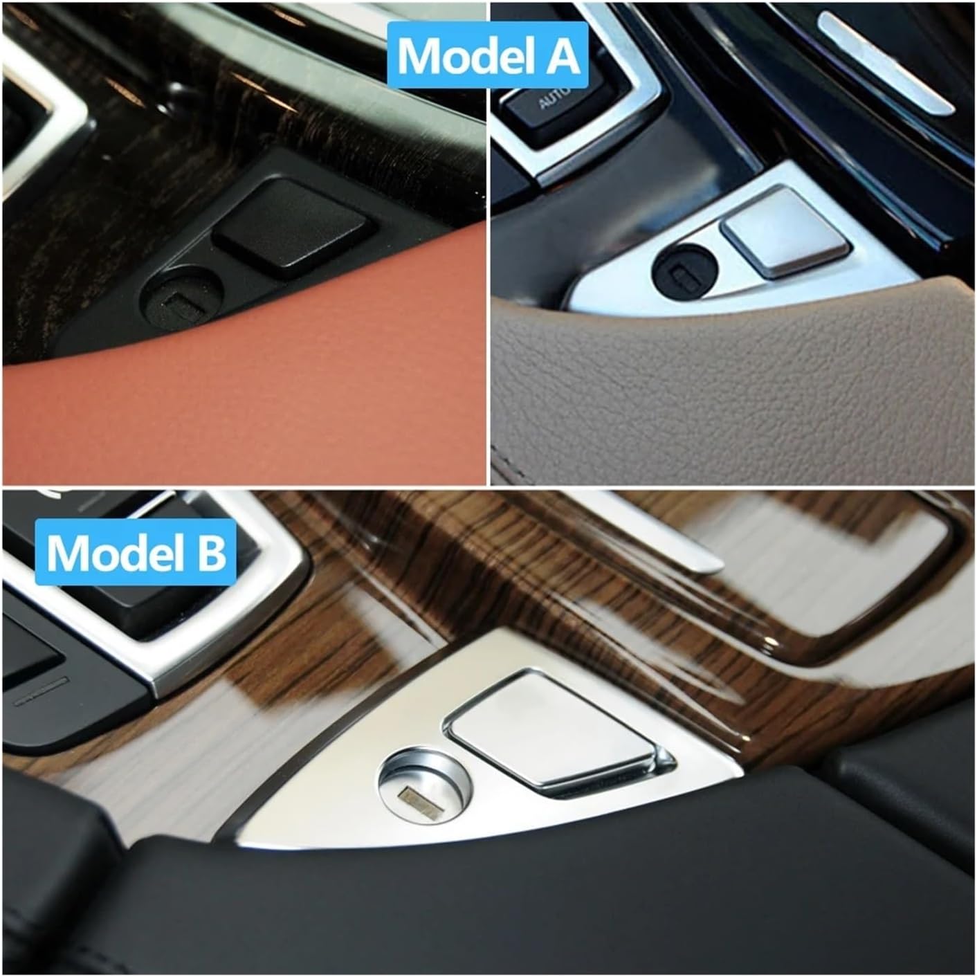 LHD RHD Central Armrest Glove Box Switch Catch Button Compatible 5 Series F10 F11 F18 520 523 525 528 530 535 2011-2017(LHD Model B Silver)