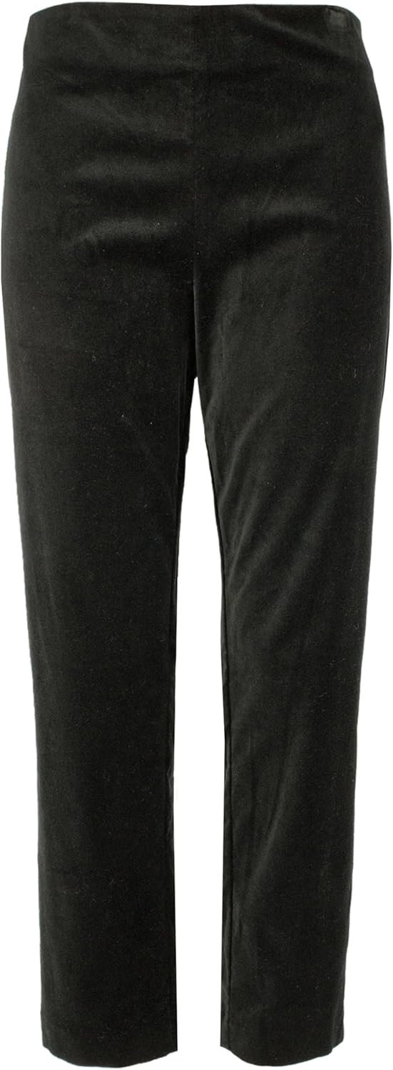 Ralph Lauren Women's Plus Size Stretch Velvet Skinny Ankle Pants 16W Black
