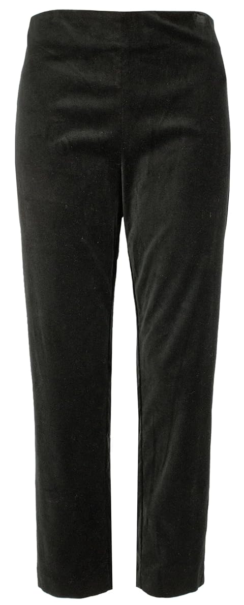 Ralph Lauren Womens Plus Size Stretch Velvet Skinny Ankle Pants 16W Black