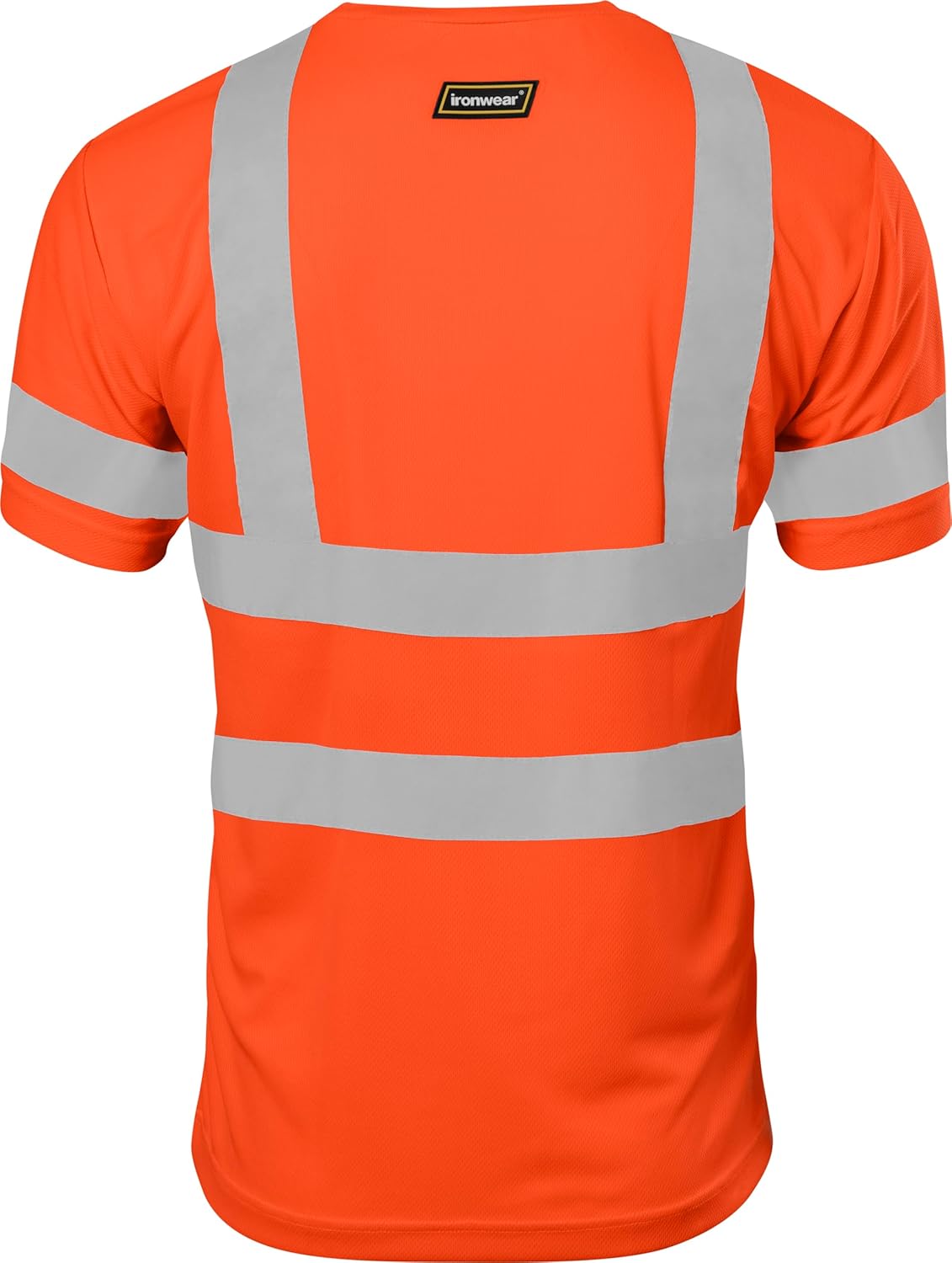 Ironwear 1201 Hi-Vis T-Shirt ANSI Class 3 Reflective Safety Short Long Sleeve High Visibility Crew Neck Shirt - Image 2