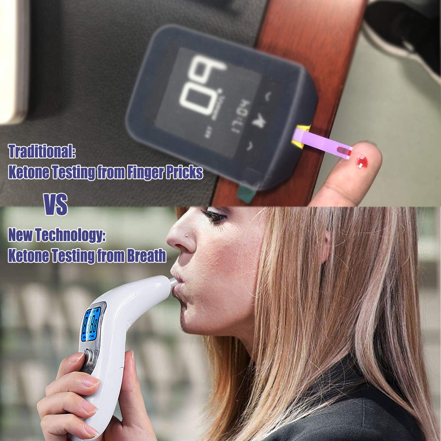 Nebula Digital Ketone Breathe Analyzer with 10 Mouthpieces, Portable