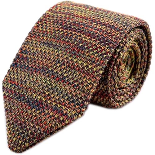 Men's Skinny Knit Tie Vintage Mixed Pattern Casual 2.4" Necktie - Various Design