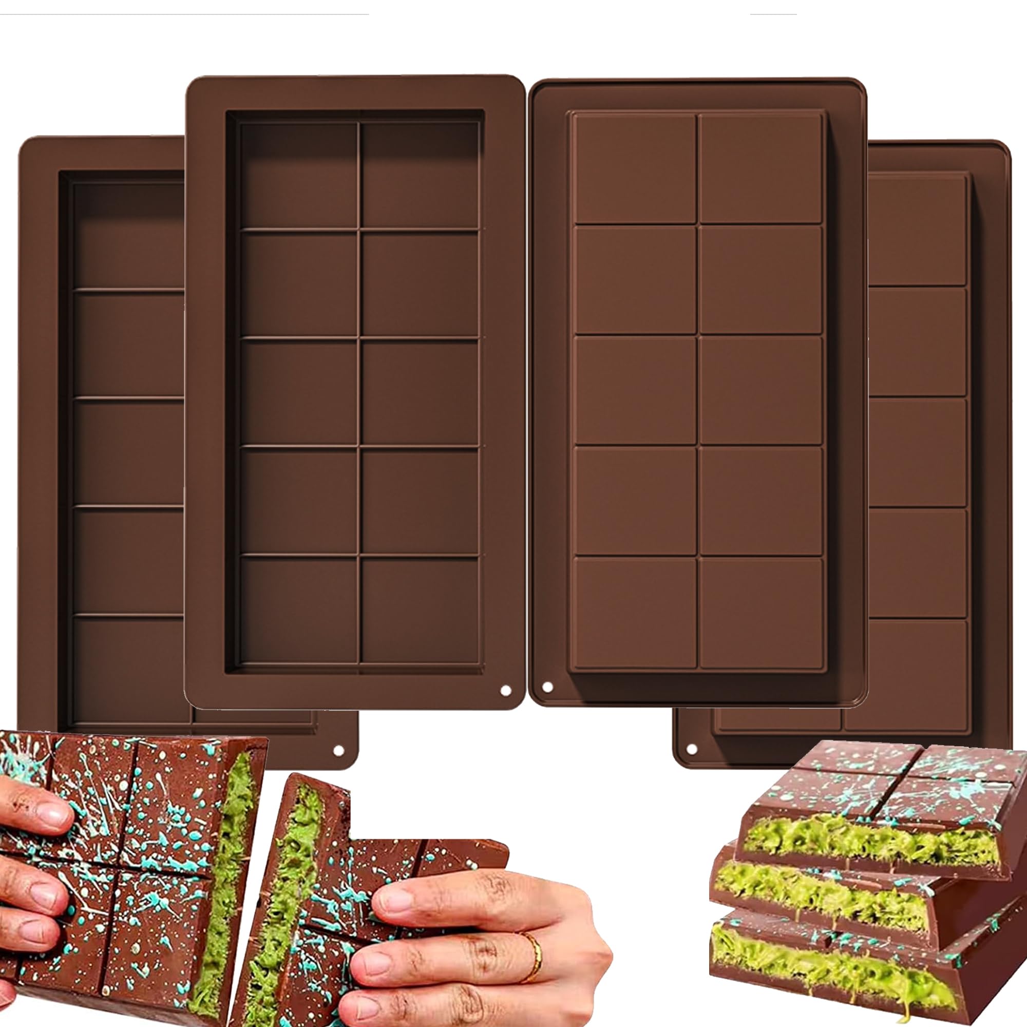 Kinyoda Lot de 3 oule Tablette Chocolat, oule Chocolat de 6 Cavités