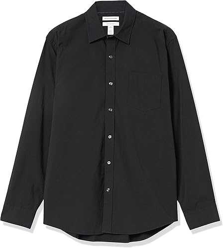 Vista 7 de Tienda Essentials - Camisa de popelina para hombre, de corte regular, manga larga e informal