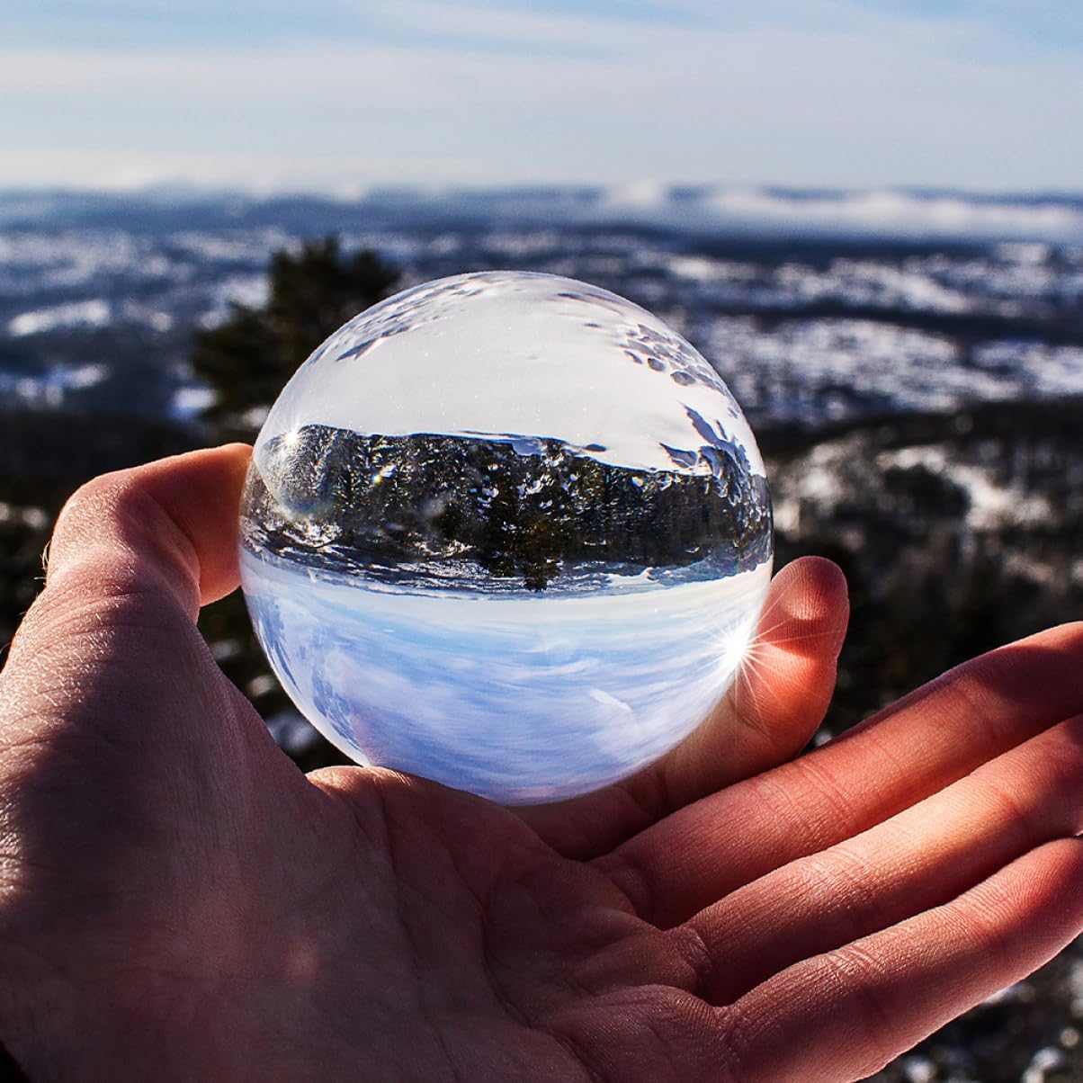 2pcs Clear Glass Ball Decorative Photography Sphere Transparent Feng Shui Meditation Prop Decor Accessories for Juggling and Relaxation
