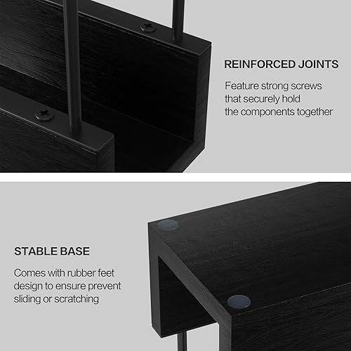 Miniatura 5 de Aofmee Servilletero de madera de hierro para mesa, dispensador de servilletas negro para mesa de cocina, comedor, elegante servilletero de papel