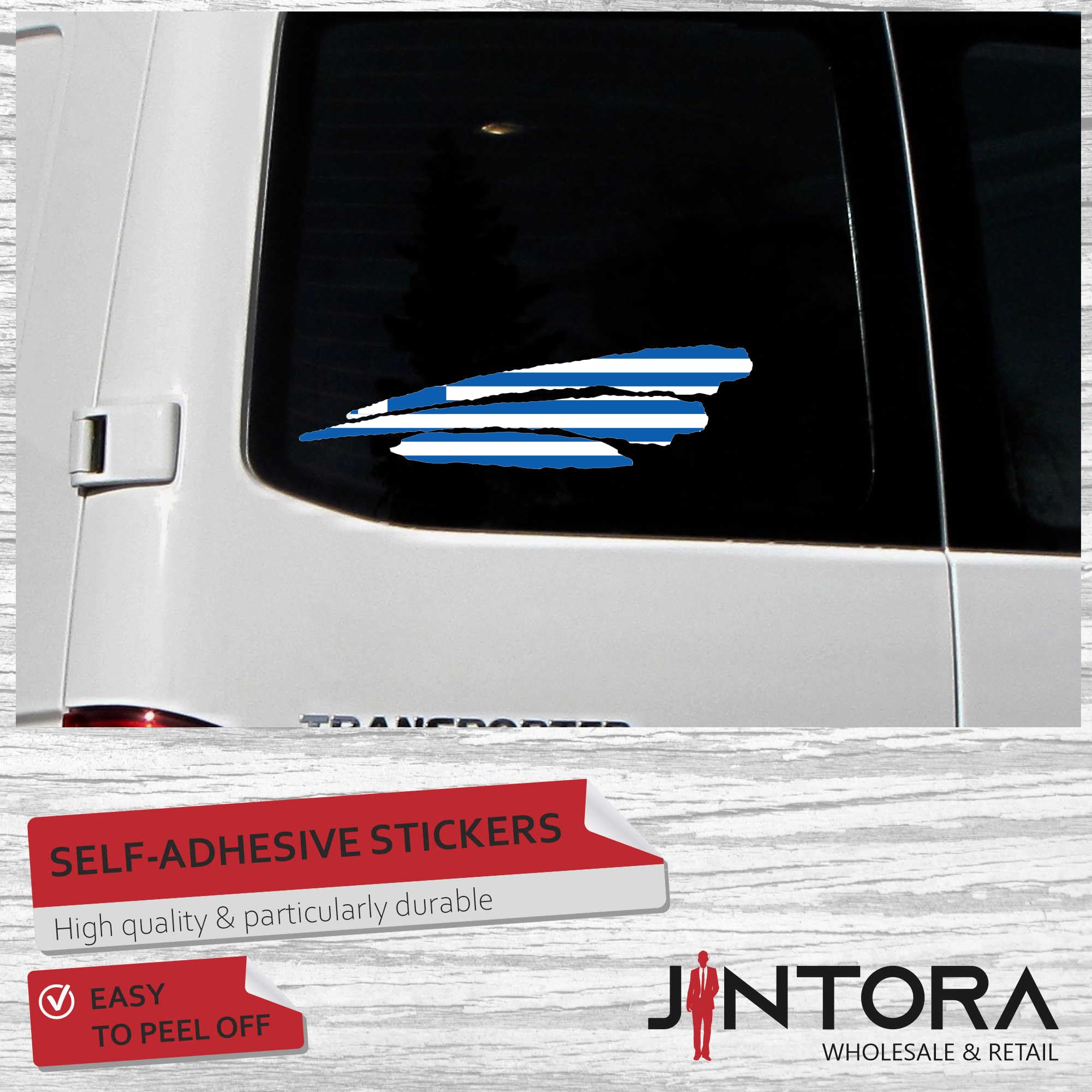 Jintora Adhesivo Para Coche, Diseño De Bandera De Las Antillas, 300 X 96 Mm, 3 Franjas, Para Luna Trasera, Tuning