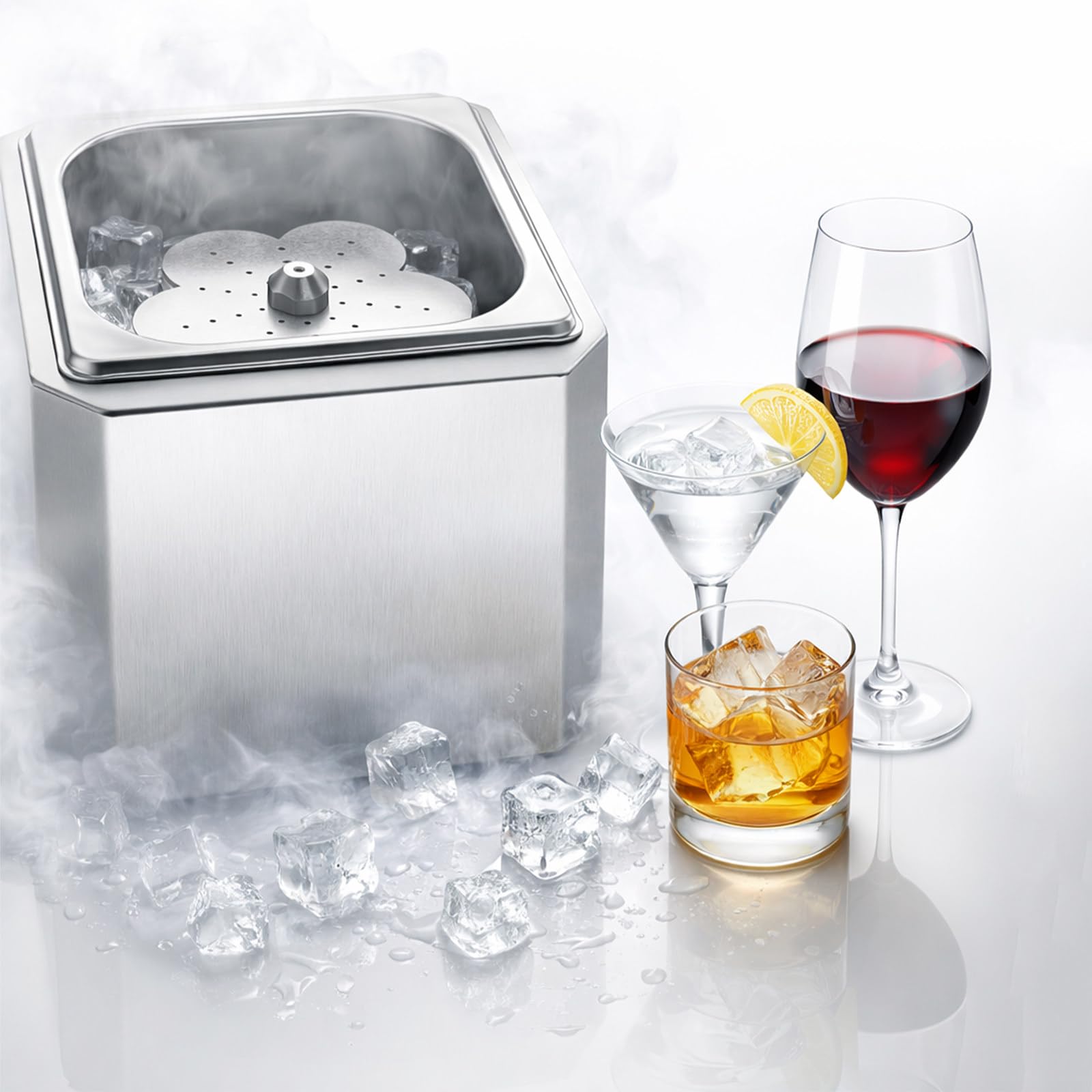 Refrigeratore in acciaio inox per glassare istantaneamente, ideale per cocktail e bar