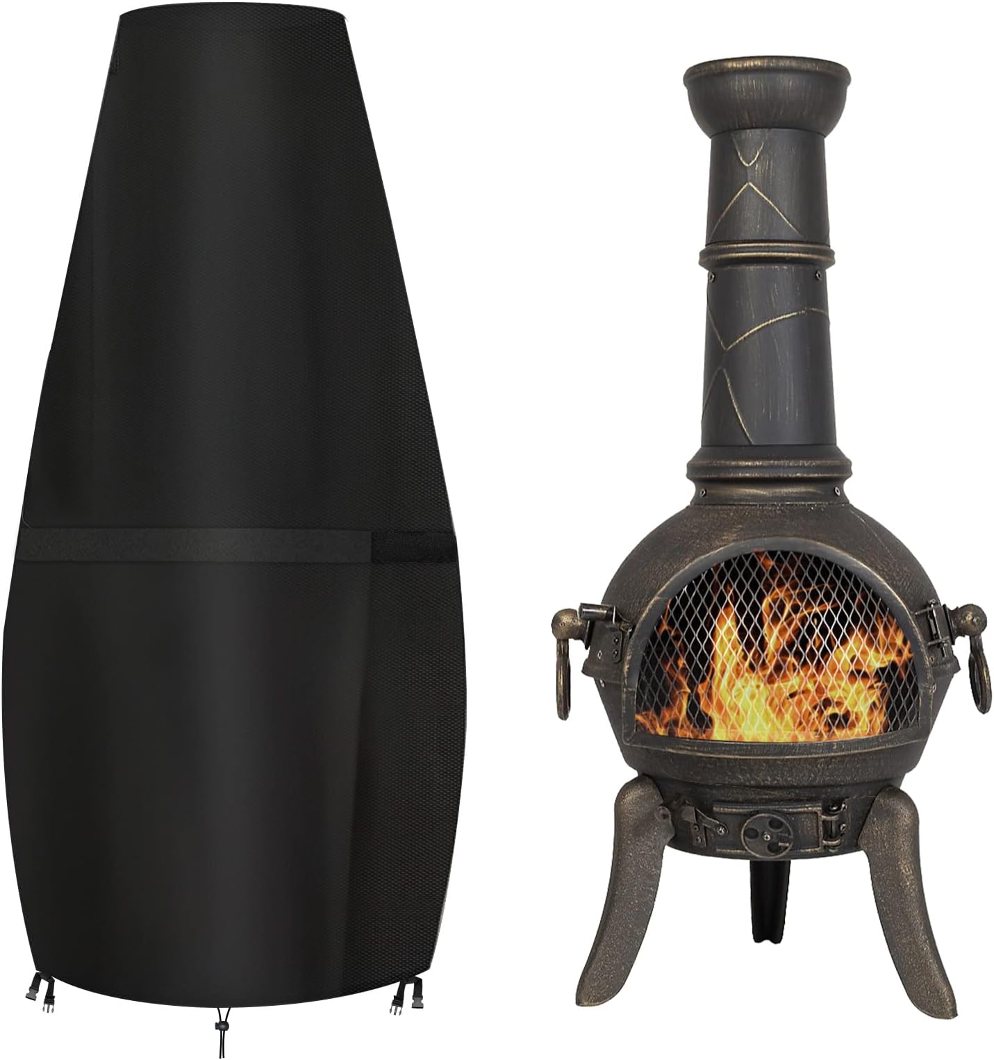 GARPROVM Large Chimenea Cover,Waterproof,Windproof,UV-resistant, Heavy Duty R...