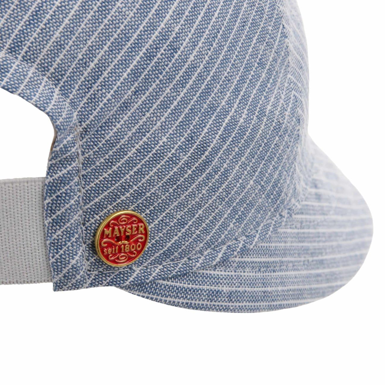 Mayser Lilly Stripes - Visera de lino y algodón para mujer, visera de algodón, visera para mujer, fabricada en la UE, gorra con visera para primavera, verano y verano