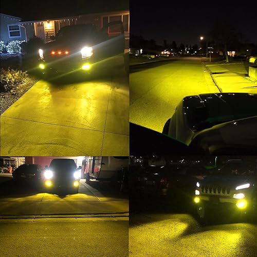 Miniatura 4 de Alla Lighting Bombillas LED antiniebla de 5200lm 2504 PSX24W, 3000 K amarillo ámbar 12276 extremadamente brillante 12 V LED de repuesto, versión AL-R