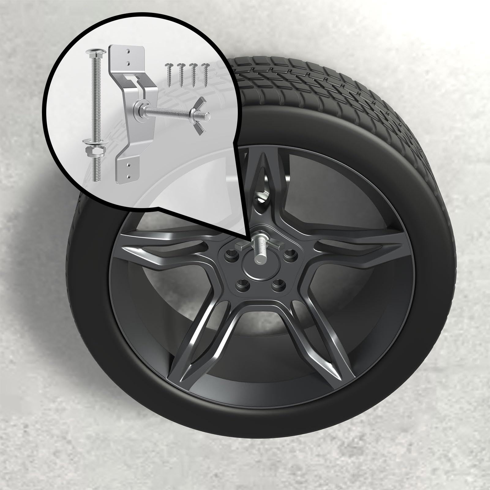 Soporte para Rueda de Repuesto - Soporte Para Neumáticos De Ruedas Para Automóvil | Soporte Para Neumáticos De Vehículo Soporte De Pared Para Neumáticos De Repuesto | Para Carga,Furgonetas Y Remolques