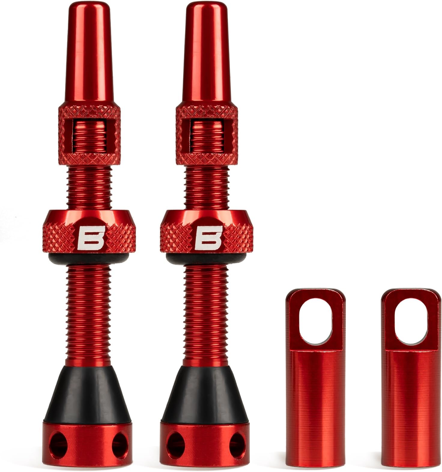 Tubeless Presta Valve Stem 40/44/55/60/65/80/100 mm, Super Light Alloy Presta Valve Stem Kit with Valve Core Remover Tool and Valve Stem Caps - Multiple Color and Size Options(Pair)