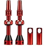 BWSHLF Tubeless Presta Valve Stem 40/44/55/60/65/70/80/100 mm, Super Light Alloy Presta Valve Stem Kit with Valve Core Remover Tool and Valve Stem Caps - Multiple Color and Size Options(Pair)