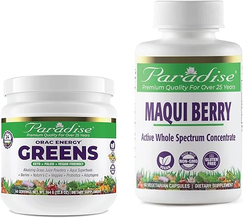 Paradise Herbs Paquete antioxidante Maqui Berry + ORAC Energy Greens