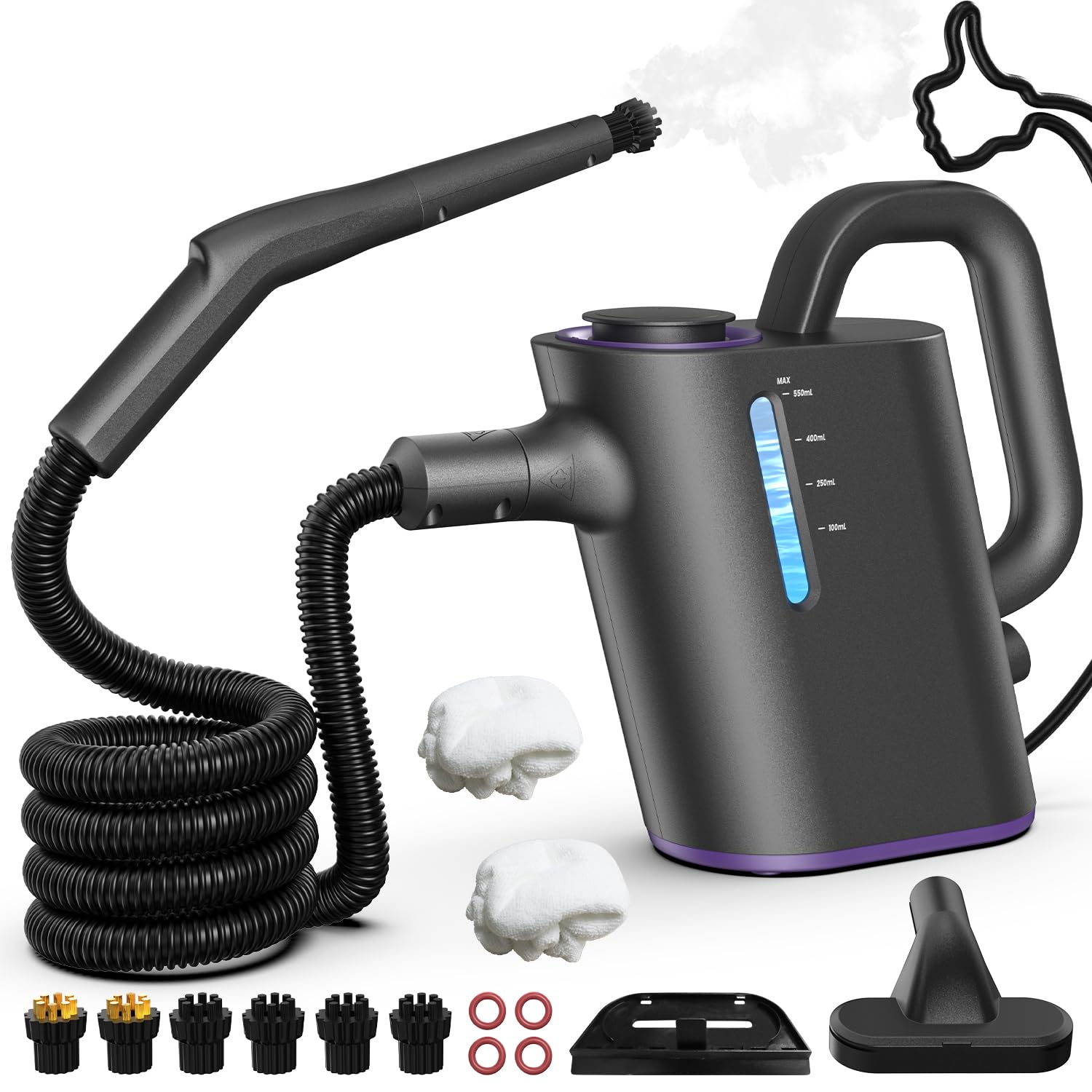 Vaporeta de Mano 15S Calentamiento Rápido, 550 ml Depósito Steam Cleaner