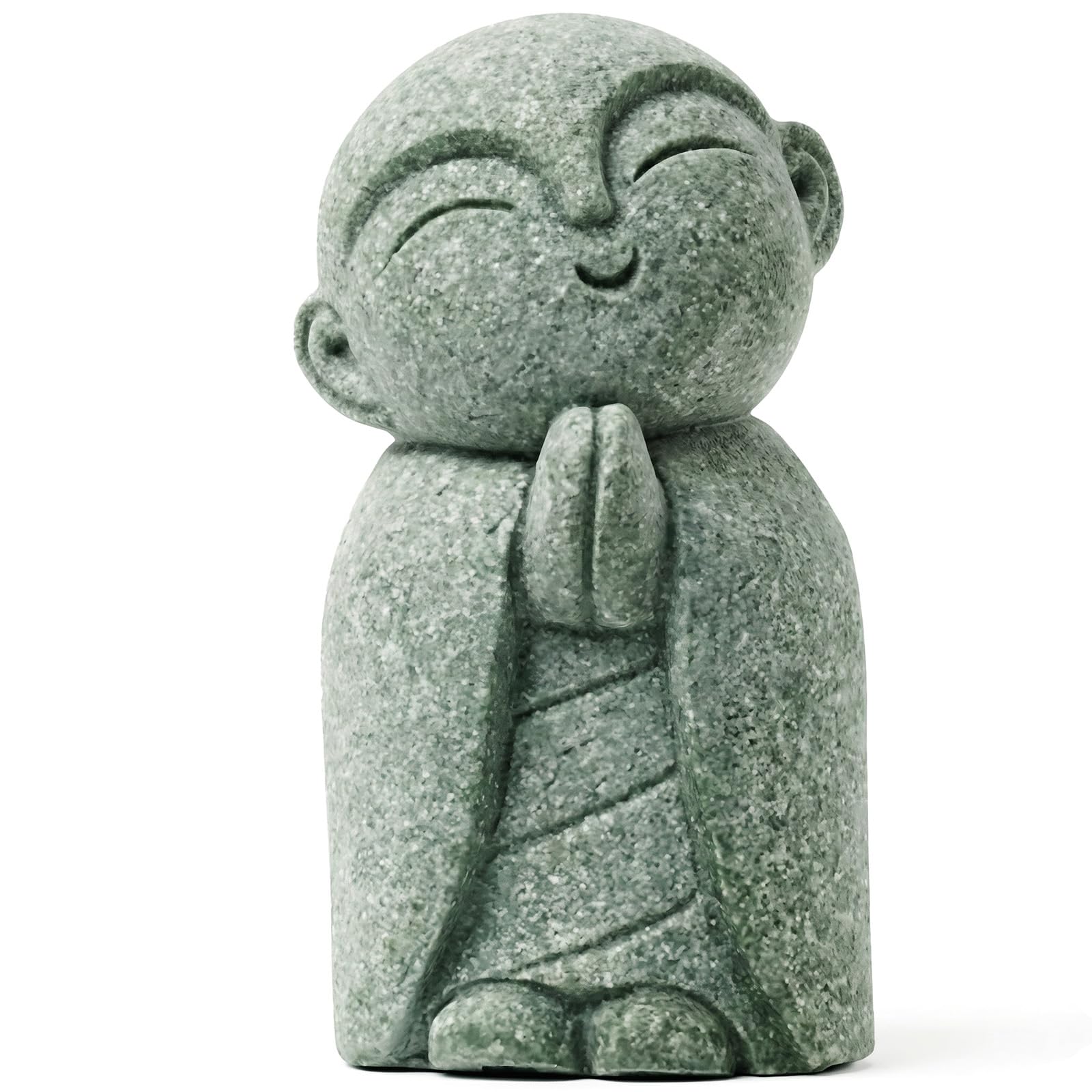Zksylsm Jizo Monk Small Buddha Statue For Feng Shui - 2.4 Inch Stone Jizo Statue, Zen Desk Decor For Home Office, Japanese Garden Gift (Jizo Monk)
